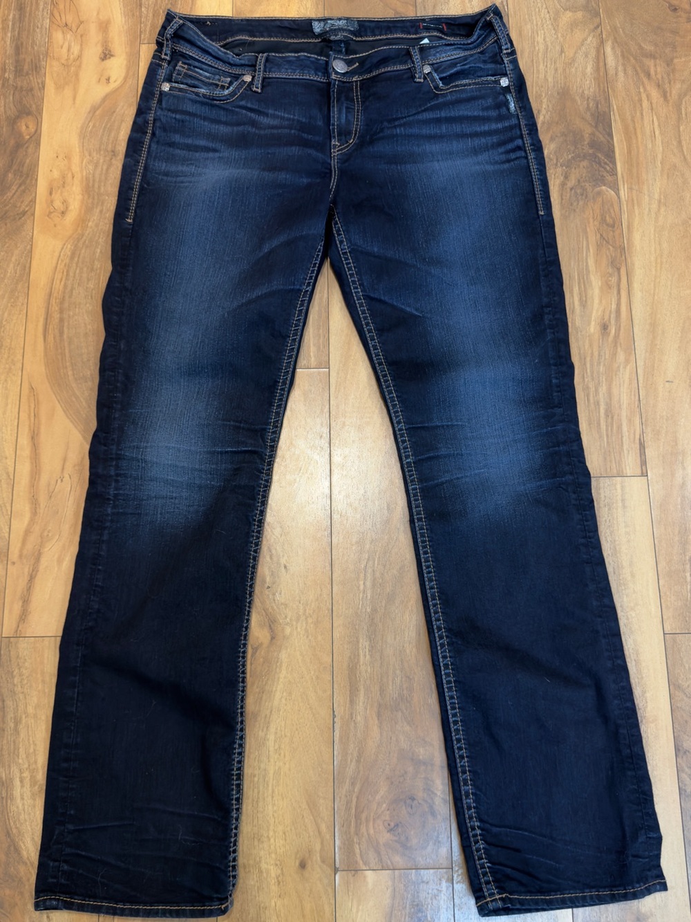 Silver Jeans Co. Suki Mid Straight Leg Jeans Women’s 36x34 Dark Wash Denim